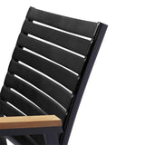 Mood Extreme stacking chair wide black/anthracite aluminium with teak armrests and wide slats