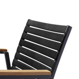 Mood Extreme stacking chair wide black/anthracite aluminium with teak armrests and wide slats