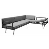 Rio Lounge Sofa 2 teilig anthrazit und grau Aluminium pulverbeschichtet mit allen Polstern