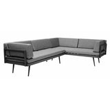 Rio Lounge Sofa 2 teilig anthrazit und grau Aluminium pulverbeschichtet mit allen Polstern