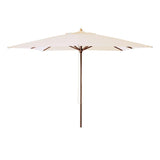 Parasol Cinas Alezio 300x300cm carré - structure en bois dur avec toile blanc naturel