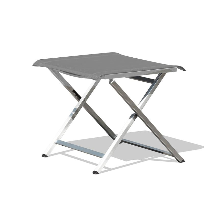 Alzette adjustable footstool and stool stainless steel with Batyline