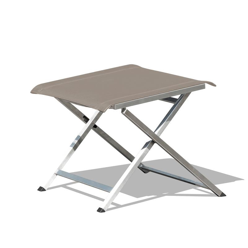 Alzette adjustable footstool and stool stainless steel with Batyline