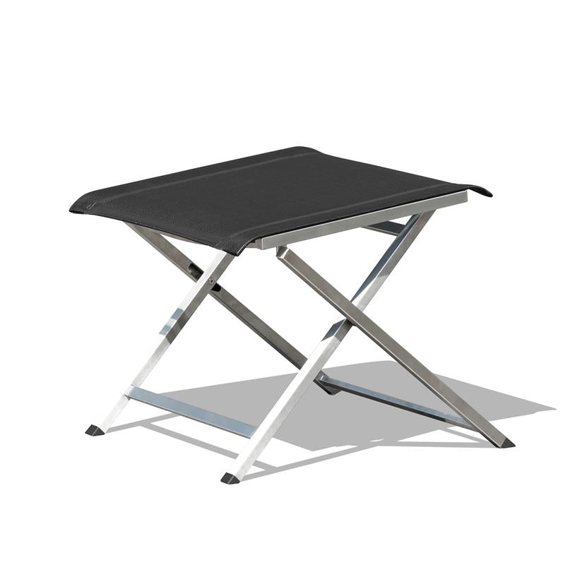 Alzette adjustable footstool and stool stainless steel with Batyline