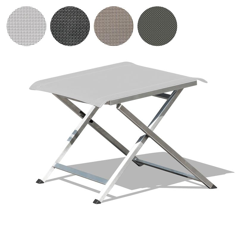 Alzette adjustable footstool and stool stainless steel with Batyline