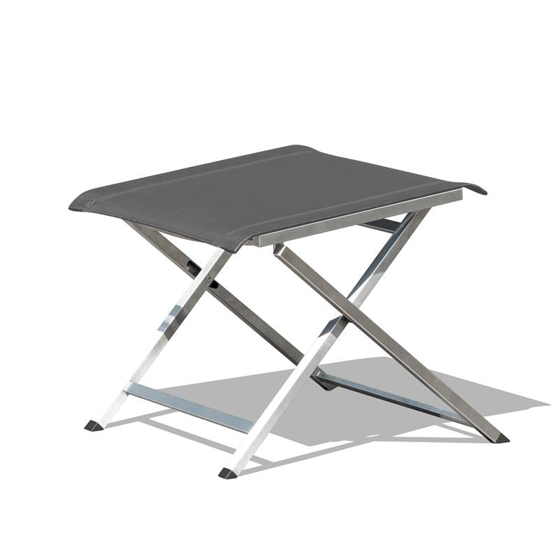 Alzette adjustable footstool and stool stainless steel with Batyline