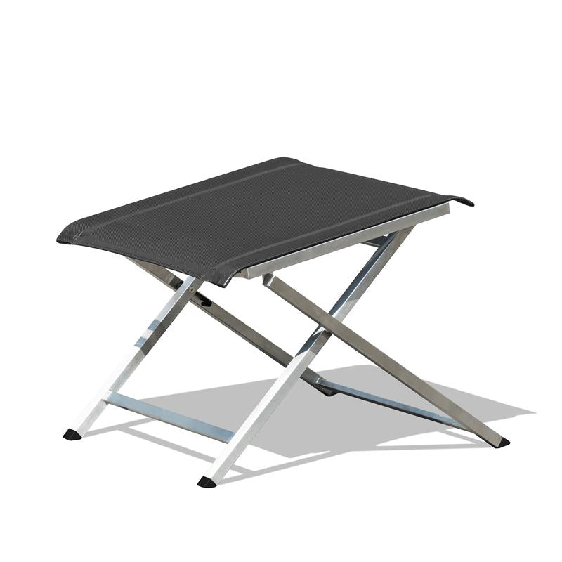 Alzette adjustable footstool and stool stainless steel with Batyline