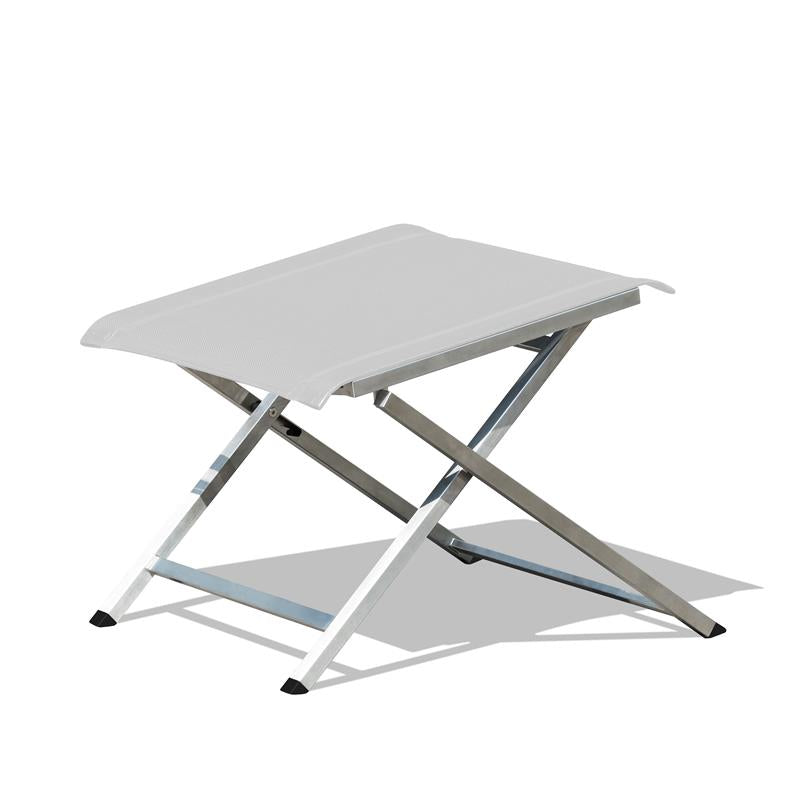 Alzette adjustable footstool and stool stainless steel with Batyline