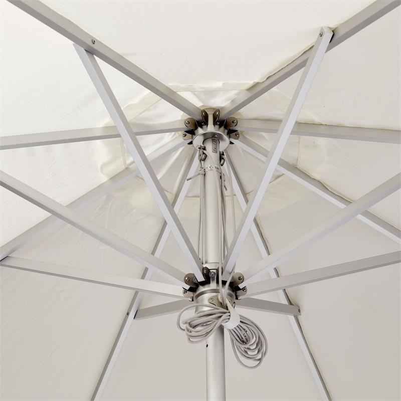 Parasol Cinas Antibes 330 cm rond - structure aluminium revêtement blanc naturel