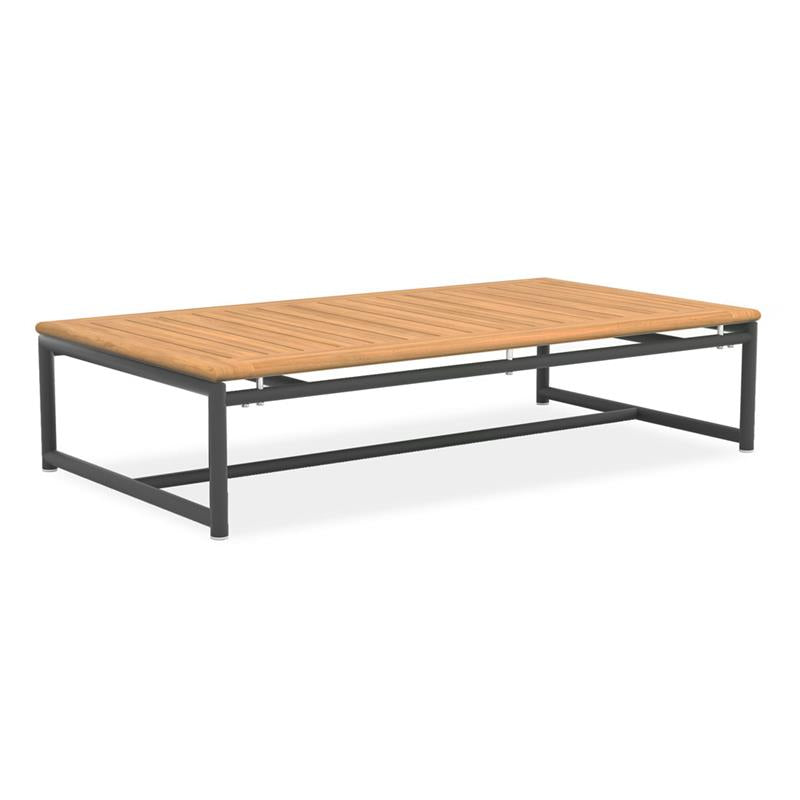 Table basse Gazelig 130x70x30cm - aluminium + teck certifié GRADE A