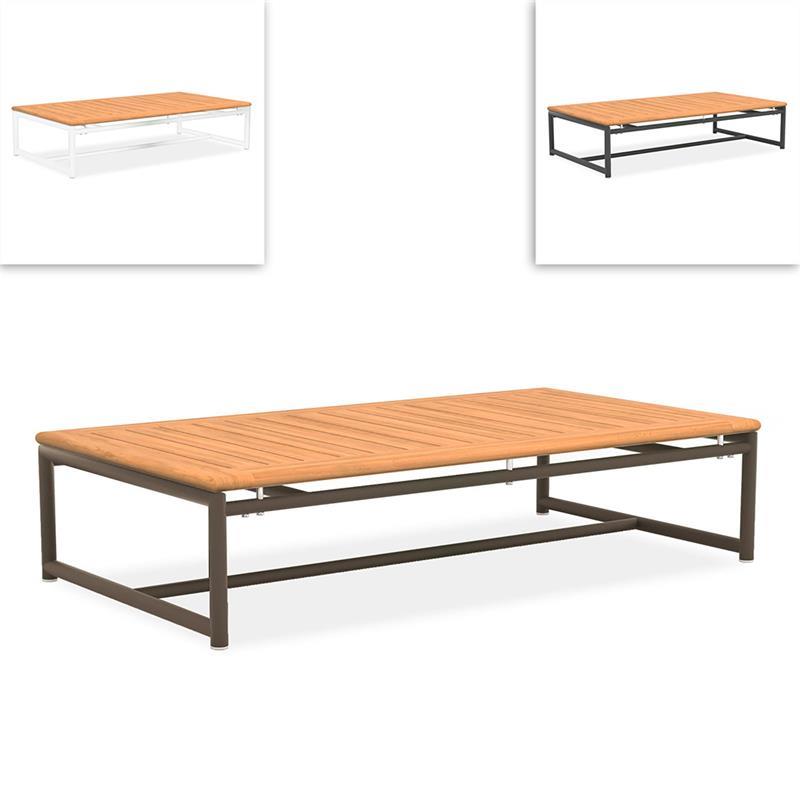 Table basse Gazelig 130x70x30cm - aluminium + teck certifié GRADE A