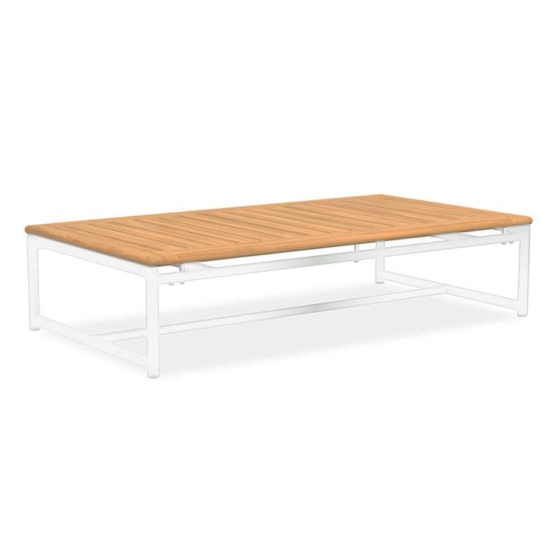 Table basse Gazelig 130x70x30cm - aluminium + teck certifié GRADE A