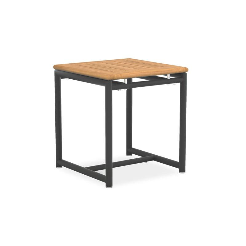 Gazelig side table 45 x 45 x 50 cm - aluminum powder-coated + certified teak GRADE A