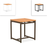 Gazelig side table 45 x 45 x 50 cm - aluminum powder-coated + certified teak GRADE A