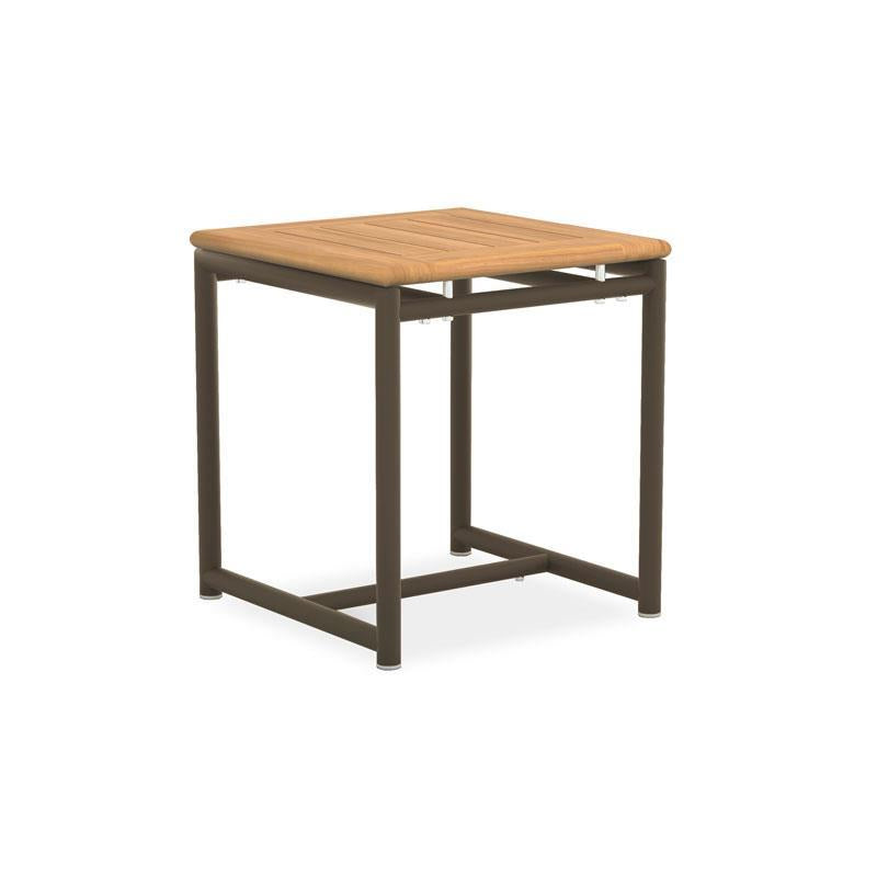 Gazelig side table 45 x 45 x 50 cm - aluminum powder-coated + certified teak GRADE A