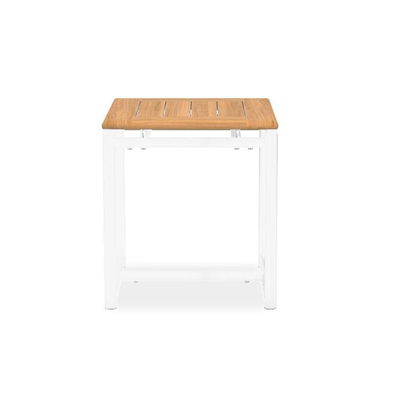 Table d'appoint Gazelig 45 x 45 x 50 cm - aluminium thermolaqué + teck certifié GRADE A