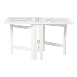 Table de jardin Cinas Butterfly 130 x 65 x 72 cm Bois d'acajou certifié peint blanc brillant