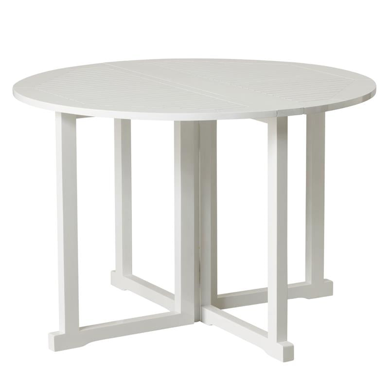 Cinas garden table Butterfly round 110 x 74cm Certified mahogany wood glossy white lacquered