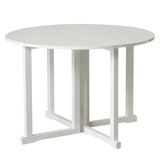 Table de jardin Cinas Butterfly ronde 110 x 74cm en bois d'acajou certifié peint blanc brillant