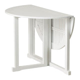 Table de jardin Cinas Butterfly ronde 110 x 74cm en bois d'acajou certifié peint blanc brillant