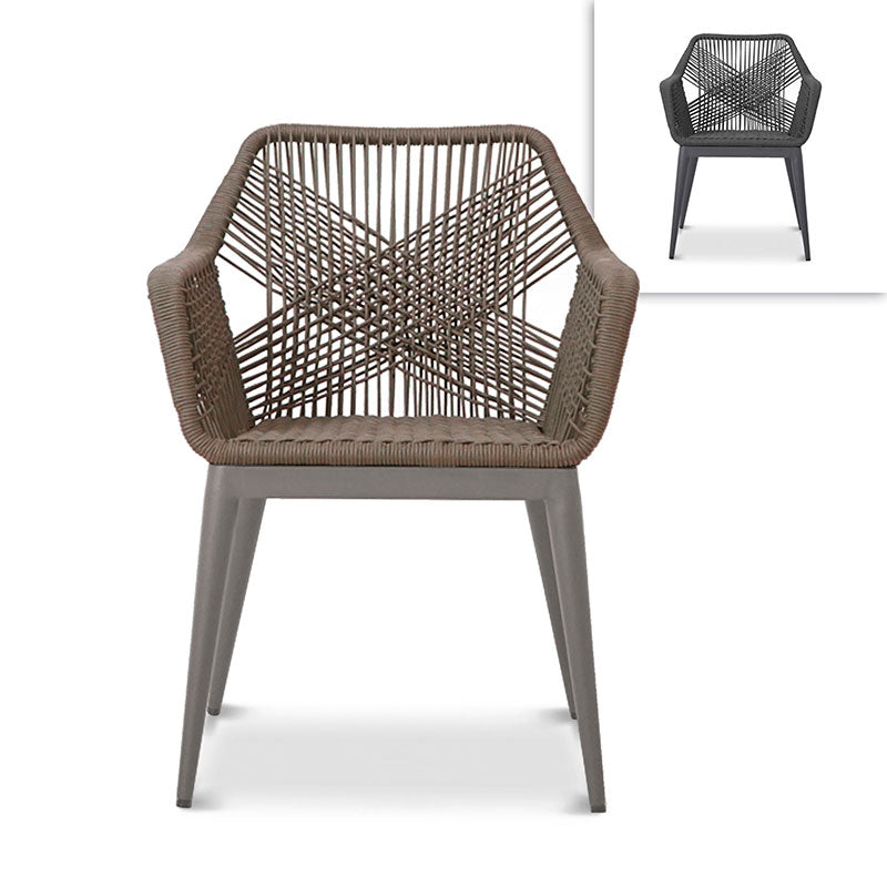 Capri Armchair Aluminum powder-coated + weatherproof Rope