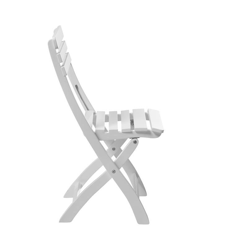 Chaise pliante Cinas Clarish 45x45x83cm - bois d'acajou certifié peint en blanc brillant