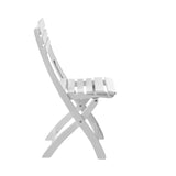 Chaise pliante Cinas Clarish 45x45x83cm - bois d'acajou certifié peint en blanc brillant