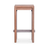 Clio Bar Stool Recycled Teak Brushed and Stainless Steel