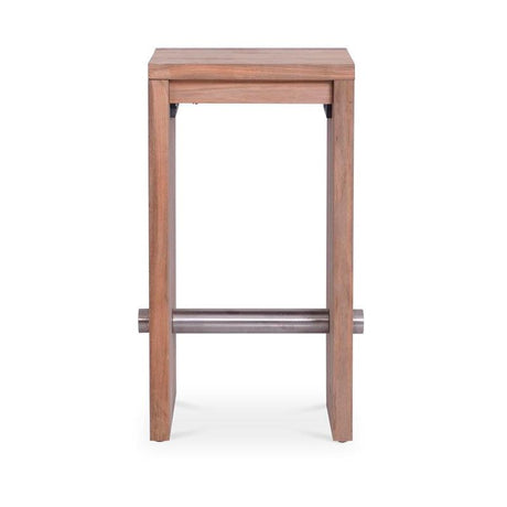 Clio Bar Stool Recycled Teak Brushed and Stainless Steel