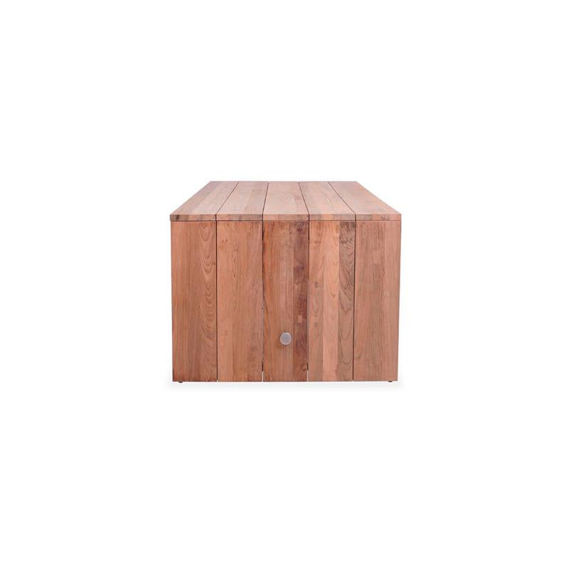 Clio Esstisch 200 x 100 x 75 cm Recycling Teak gebürstet und Edelstahl