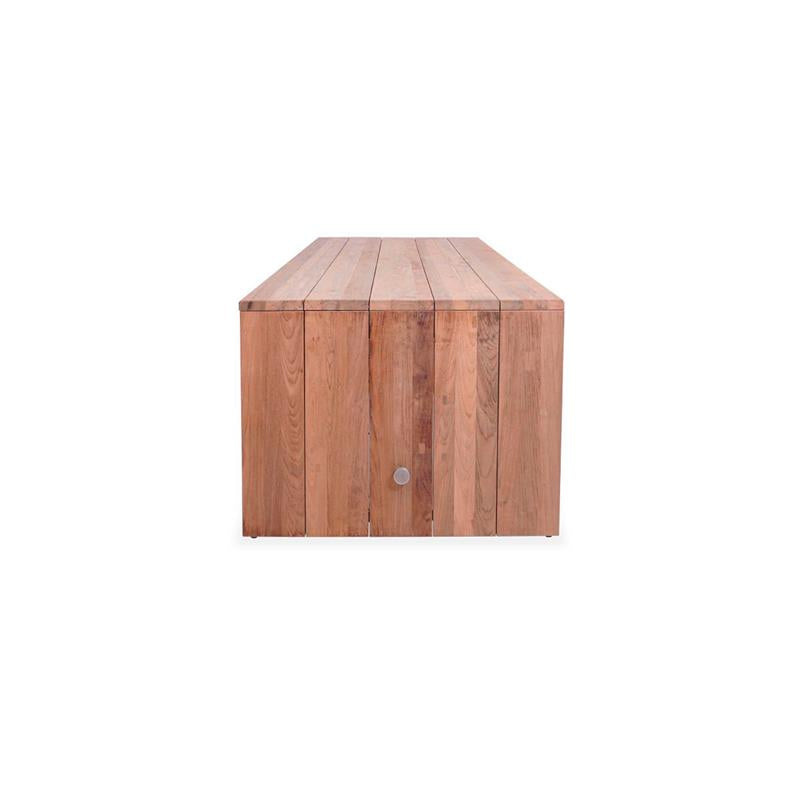 Clio Esstisch 250 x 100 x 75 cm aus Recycle Teak Recycling Teak gebürstet und Edelstahl