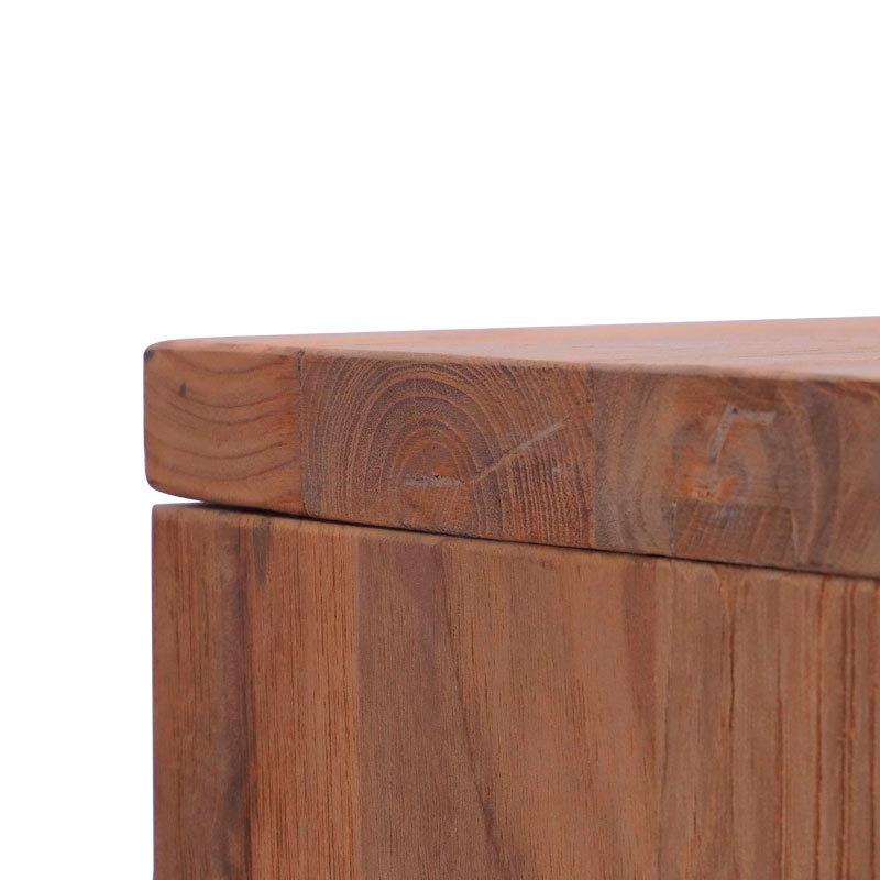 Clio Esstisch 200 x 100 x 75 cm Recycling Teak gebürstet und Edelstahl