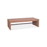 Clio Sofatisch 120 x 70 x 40 cm Recycling Teak gebürstet und Edelstahl