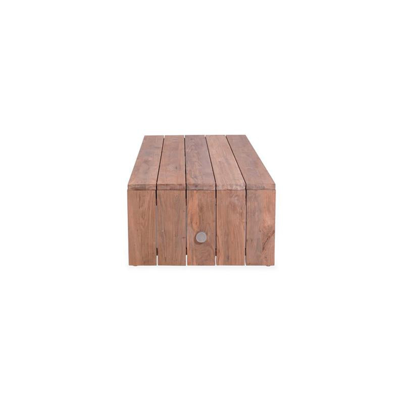 Clio Sofatisch 120 x 70 x 40 cm Recycling Teak gebürstet und Edelstahl