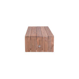 Clio Sofatisch 120 x 70 x 40 cm Recycling Teak gebürstet und Edelstahl