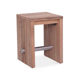 Clio Beistelltisch 40 x 40 x 55cm Recycling Teak gebürstet und Edelstahl