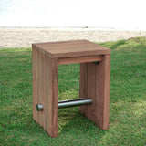 Clio Beistelltisch 40 x 40 x 55cm Recycling Teak gebürstet und Edelstahl