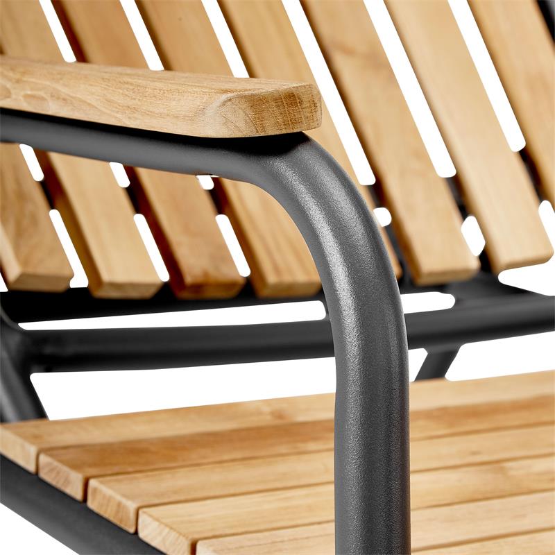 Ellen sun lounger teak/anthracite teak grade A with aluminum powder coated