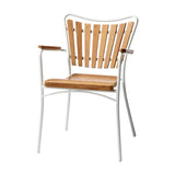 Ellen stacking chair Teak/White Teak Grade A with aluminum powder coated