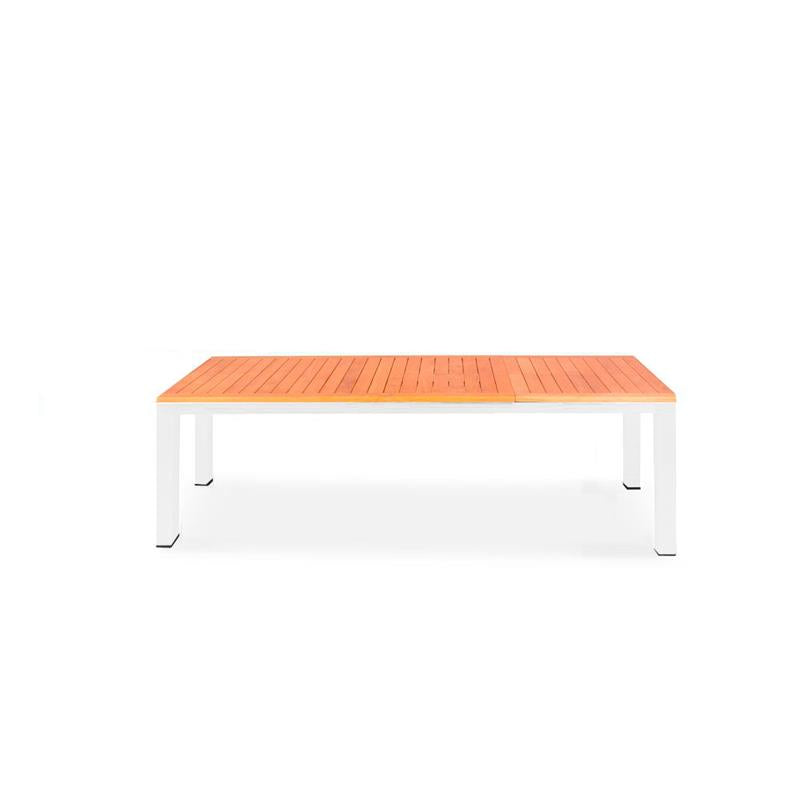 Table à rallonge frontale en aluminium Florence 230/160x100x77 cm Teck certifié GRADE A avec structure en aluminium