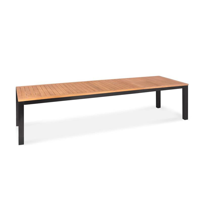 Florence aluminum front extension table 310/210x100x77 cm Certified Teak GRADE A with aluminum frame