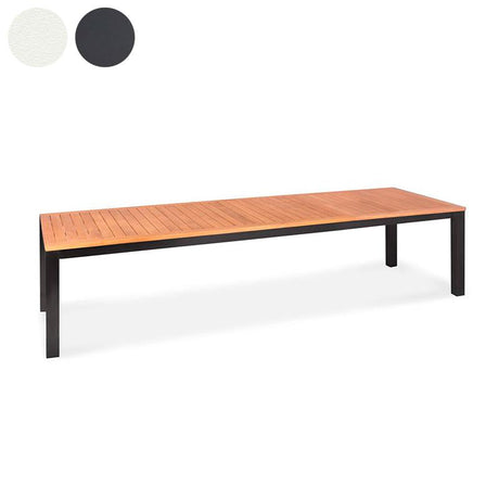 Florence aluminum front extension table 310/210x100x77 cm Certified Teak GRADE A with aluminum frame