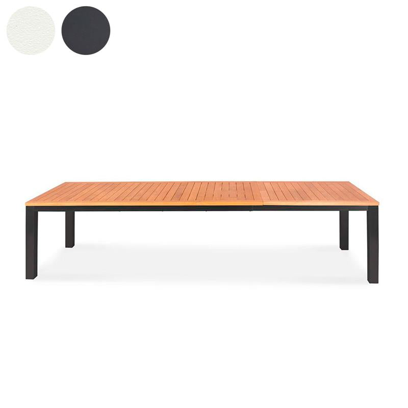 Florence aluminum front extension table 310/210x100x77 cm Certified Teak GRADE A with aluminum frame