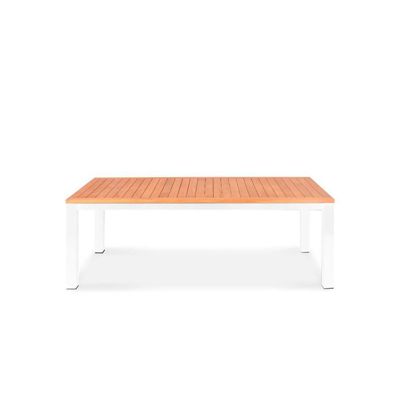 Table à rallonge frontale en aluminium Florence 310/210x100x77 cm Teck certifié GRADE A avec structure en aluminium