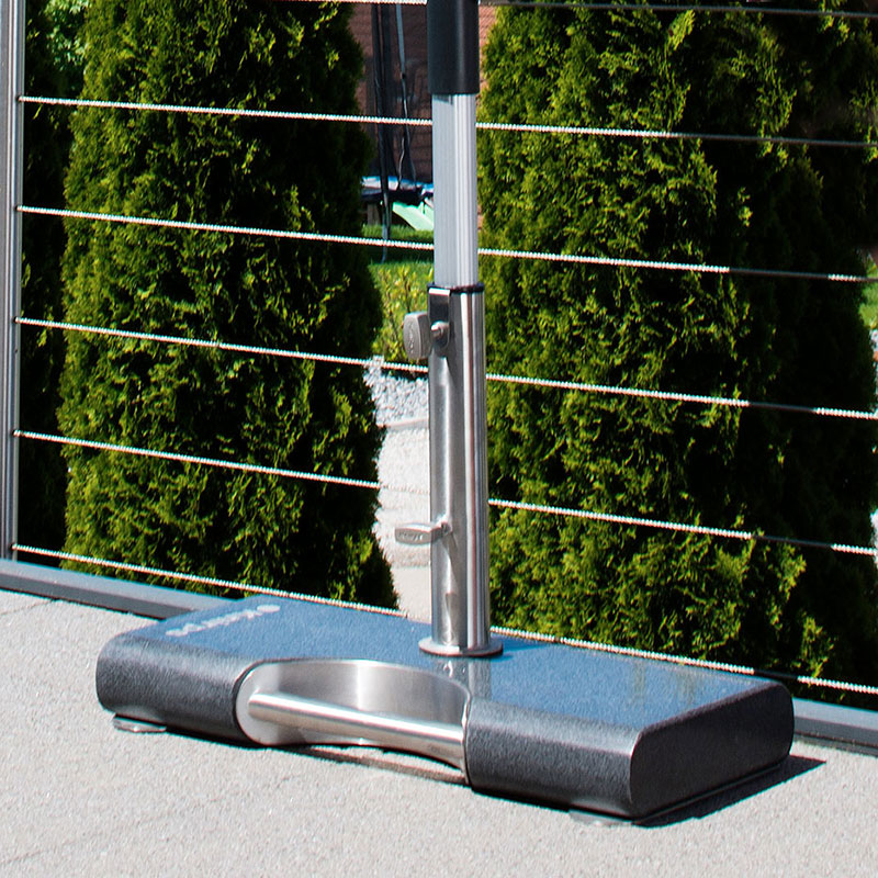 Knirps granite balcony base 25 KG highly polished with stainless steel tube and carrying handle