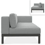 Lisse two-seater left or right aluminum + upholstery