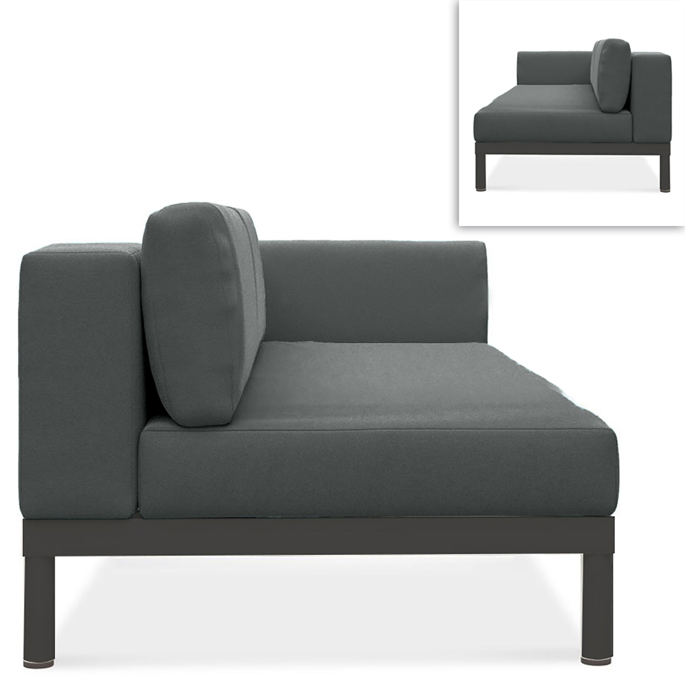 Lisse two-seater left or right aluminum + upholstery