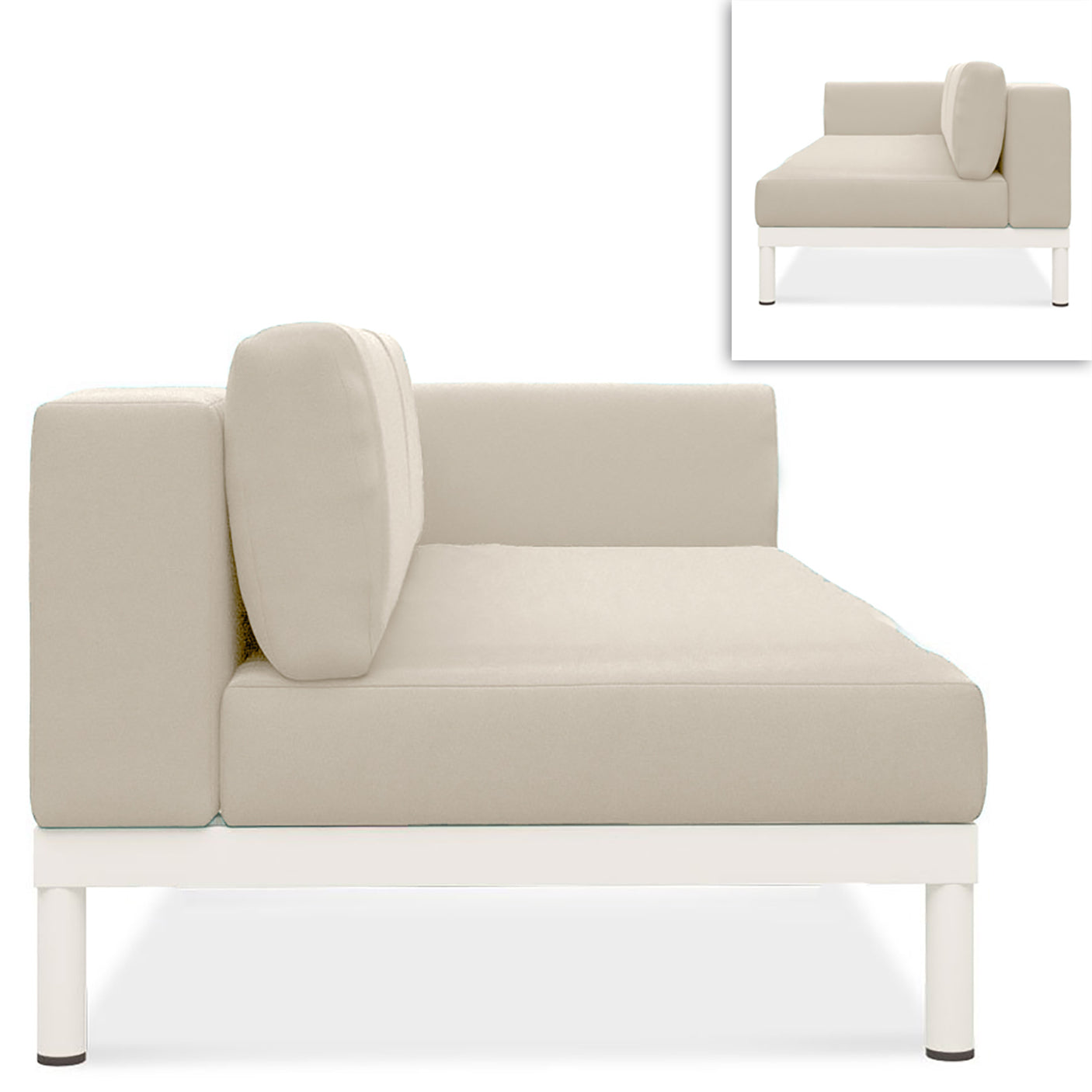 Lisse two-seater left or right aluminum + upholstery