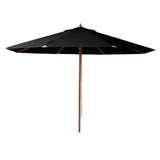 Cinas parasol Lizzano 400cm round black - hardwood frame in teak look