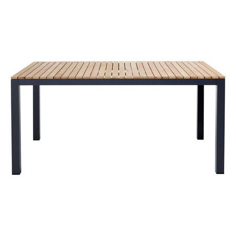 Mood Extreme table 167x100cm rectangular anthracite aluminum powder-coated with teak table top